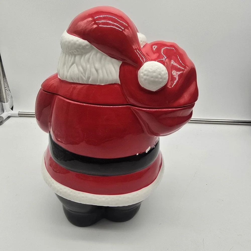 Vintage Christmas On Main Street Ceramic Santa Claus Cookie Jar‎ 11